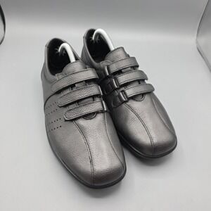 SAS Race Time Shoes Womens 8 M Gray Pewter Quartz Leather Comfort Straps Sneaker